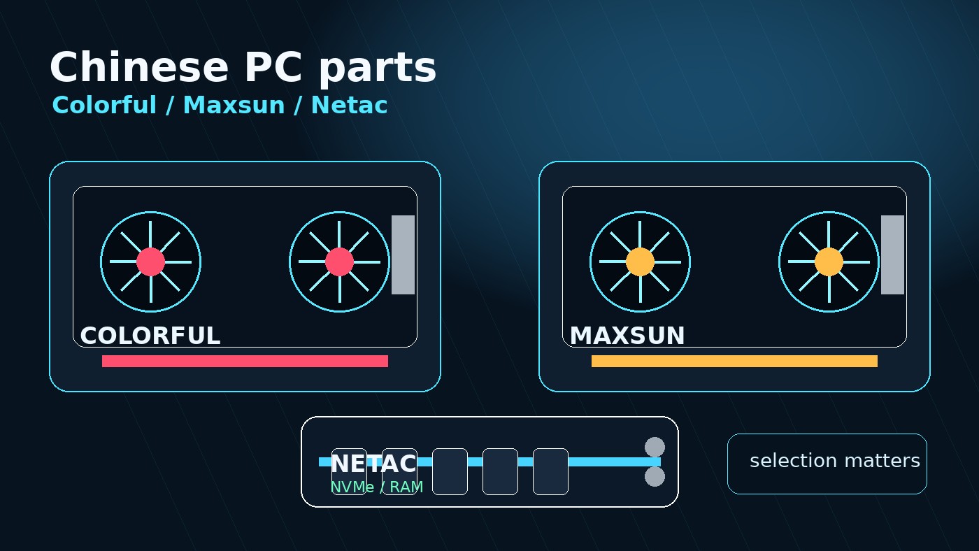 Китайские комплектующие для ПК: Maxsun, Colorful, Netac