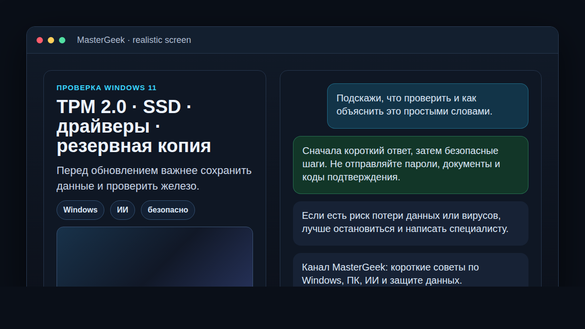 Проверка перед переходом с Windows 10 на Windows 11